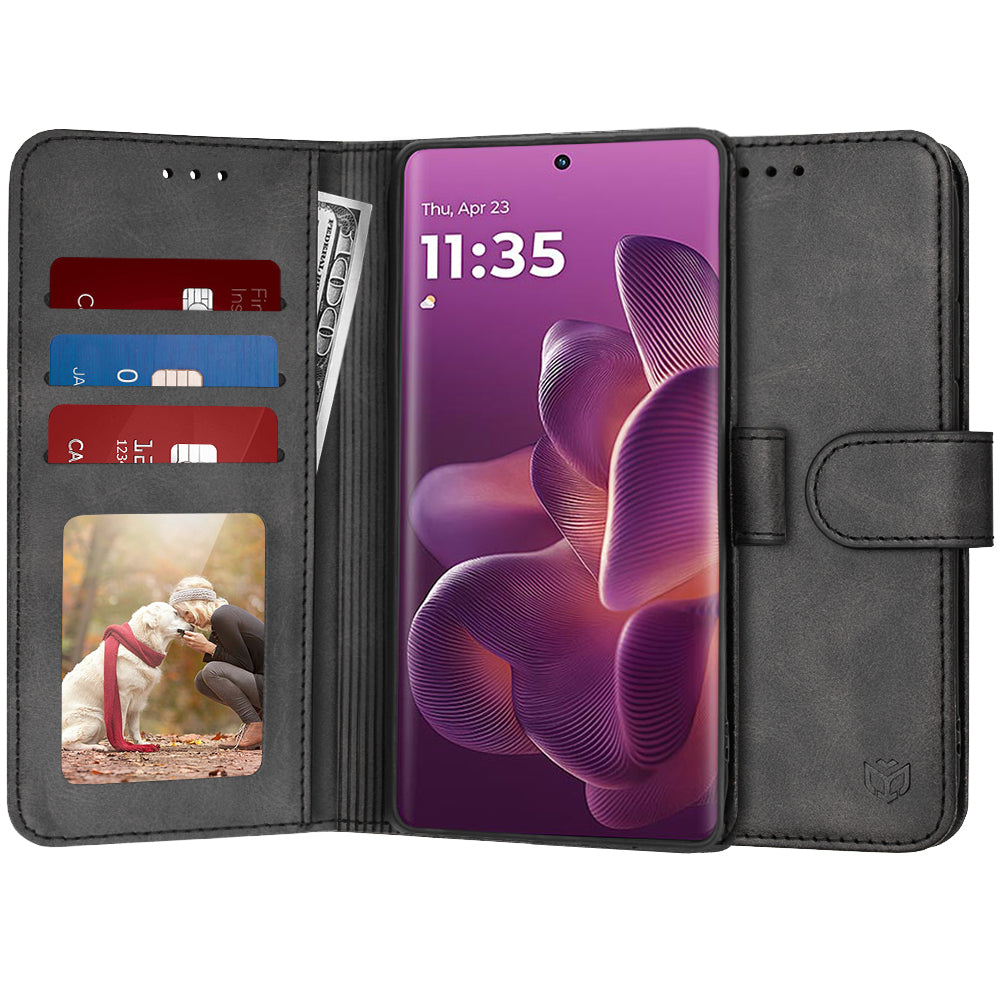 Ovitek za Motorola Edge 60 Pro, Techsuit, Diary Book, Črn