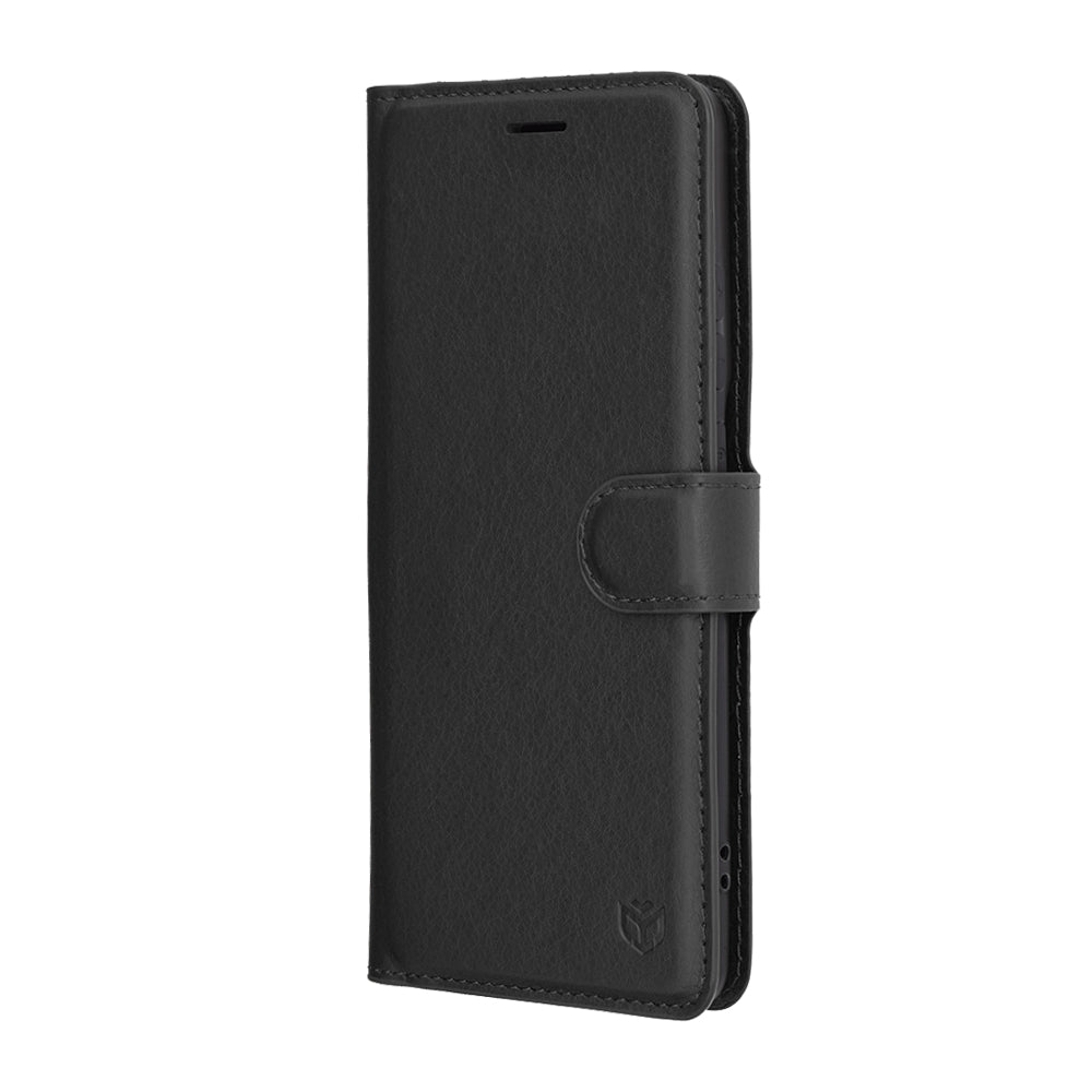 Case for Motorola Edge 60 Pro, Techsuit, Leather Folio, Black