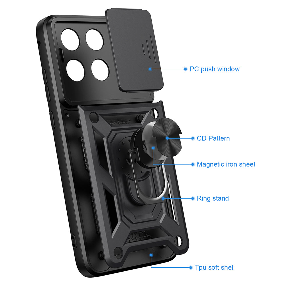 Ovitek za Motorola Edge 70 Fusion, Techsuit, CamShield, Črna