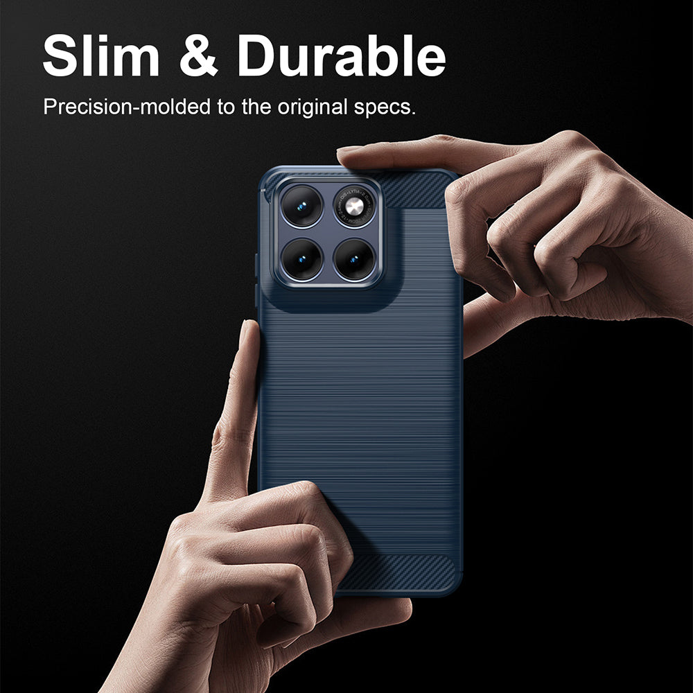 Ovitek za Motorola Edge 70 Fusion, Techsuit, Karbon, Modra