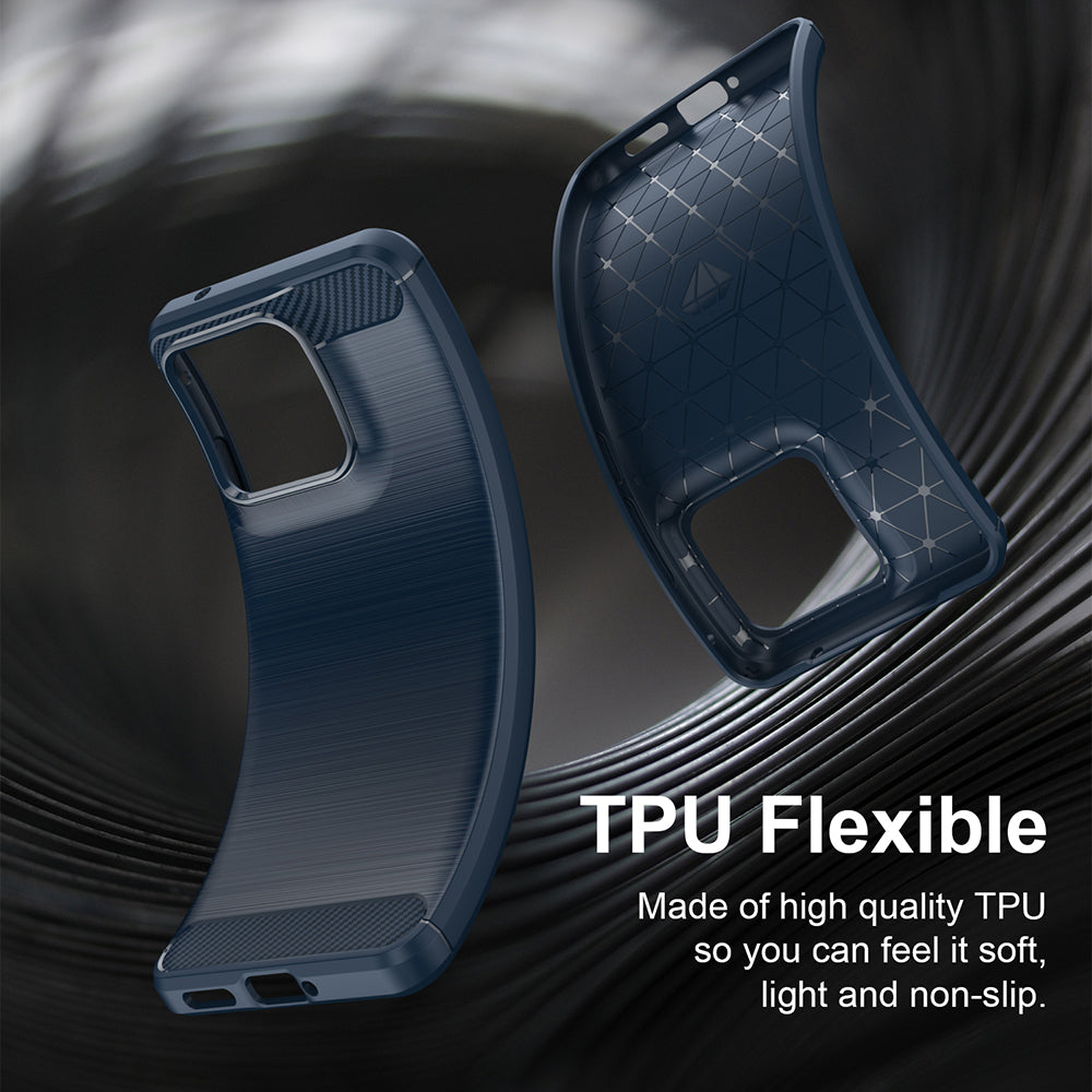Ovitek za Motorola Edge 70 Fusion, Techsuit, Karbon, Modra