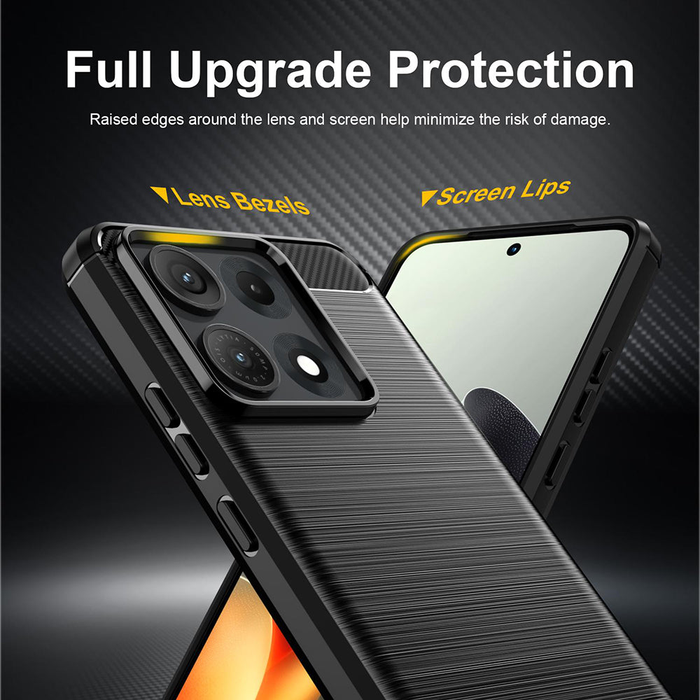 Ovitek za Motorola Edge 70 Max, Techsuit, Karbon, Črn