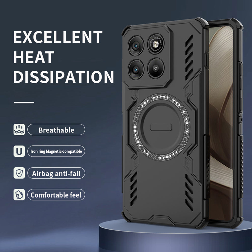 Ovitek za Motorola Edge 70, Techsuit, ArmorMag, Črn