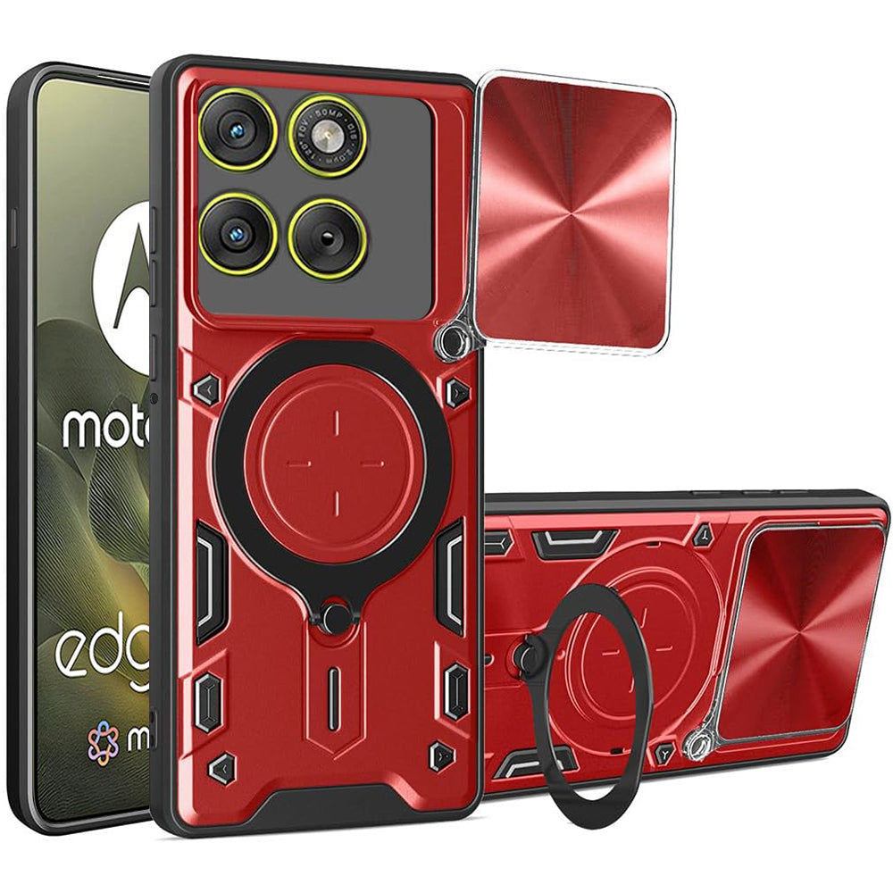 Ovitek za Motorola Edge 70, Techsuit, CamGuard Pro, Rdeča