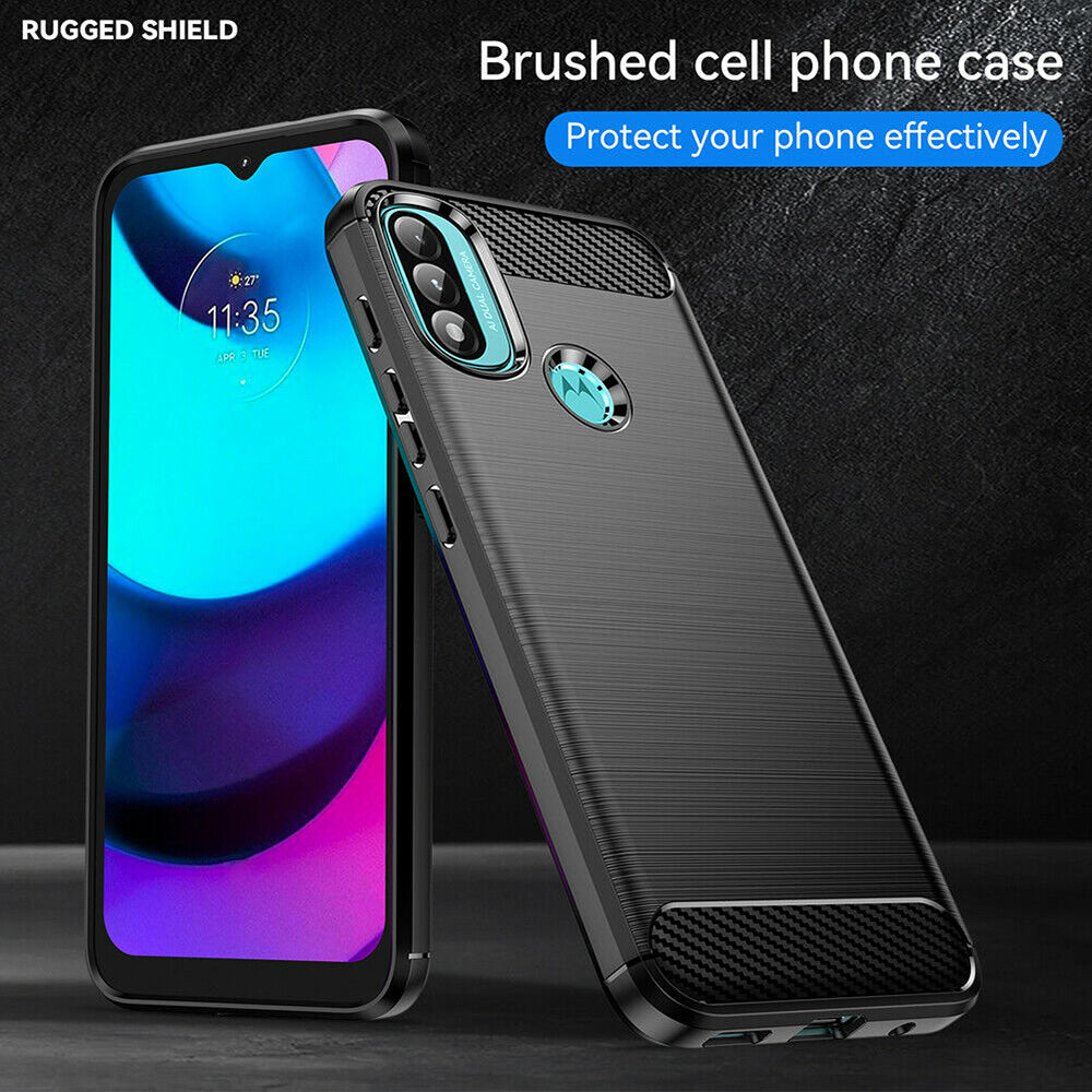 Ovitek za Motorola Moto E40 / E30 / E20, Techsuit, Karbon, Črn