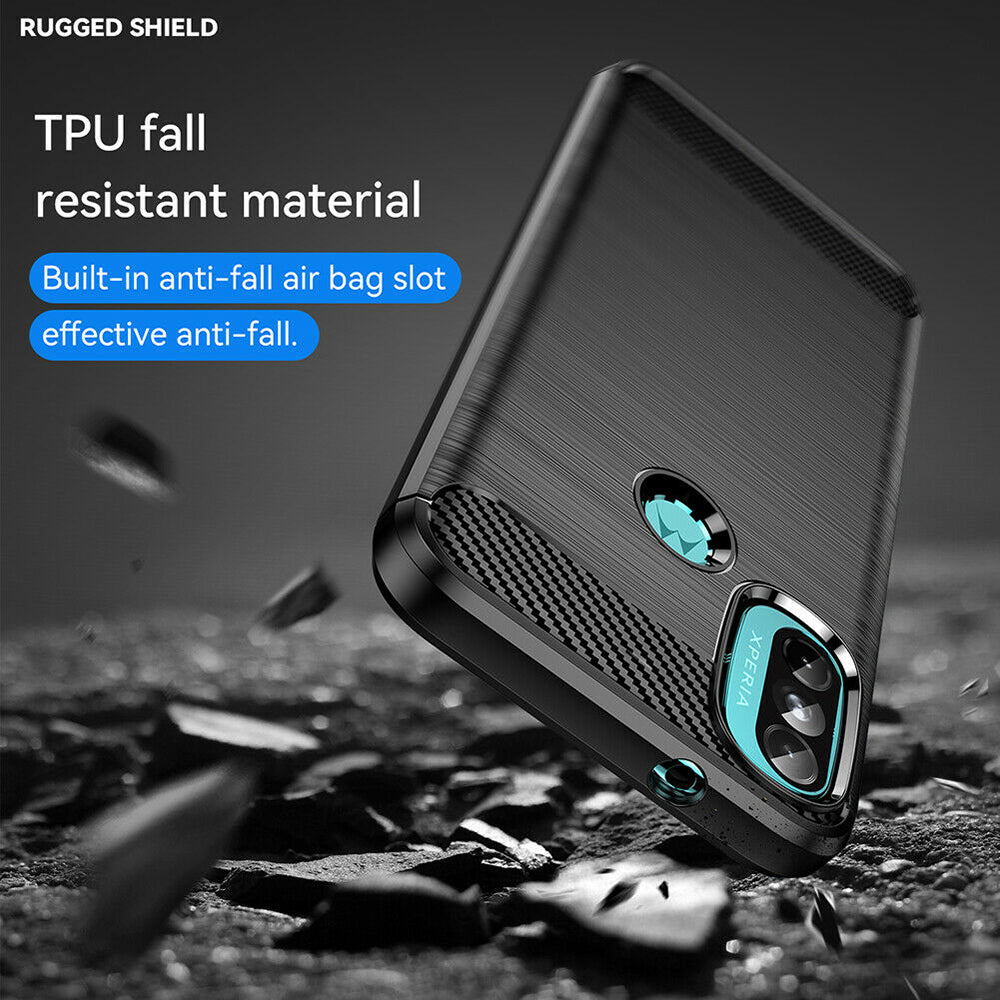 Ovitek za Motorola Moto E40 / E30 / E20, Techsuit, Karbon, Črn