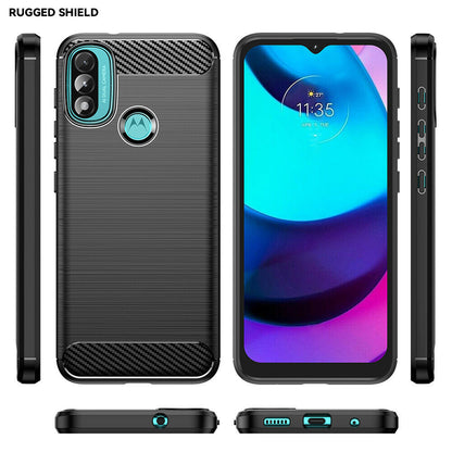 Ovitek za Motorola Moto E40 / E30 / E20, Techsuit, Karbon, Črn