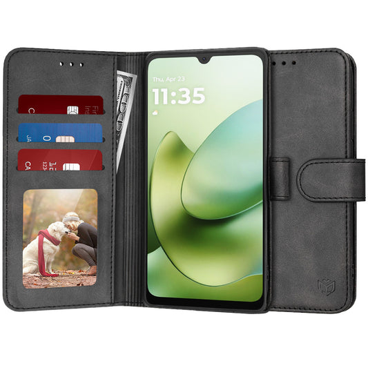 Ovitek za Motorola Moto G06, Techsuit, Diary Book, Črn