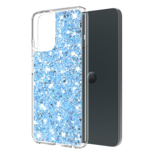 Ovitek za Motorola Moto G14, Techsuit, Bleščeči bleščice, Modra