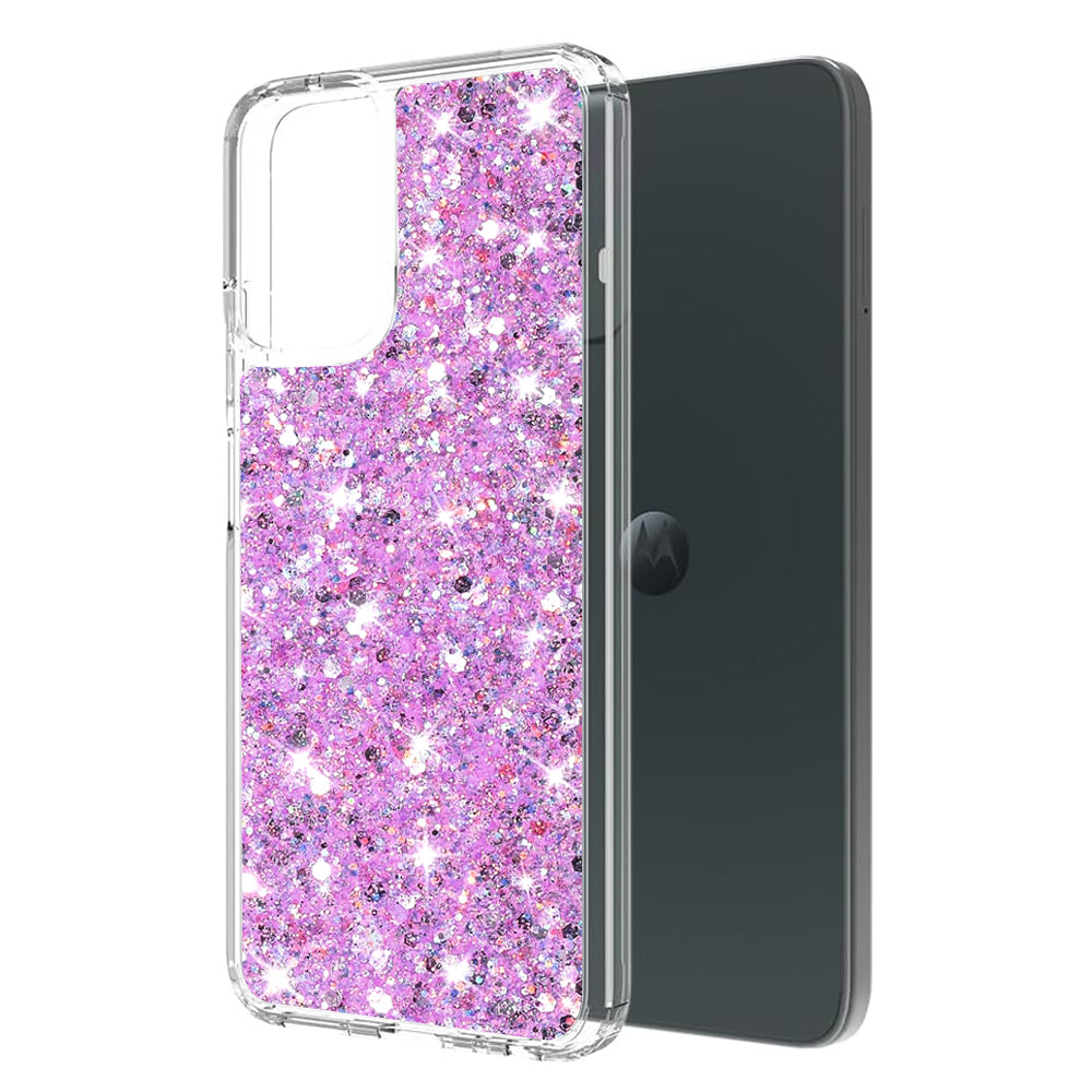 Ovitek za Motorola Moto G14, Techsuit, bleščeči bleščice, magenta