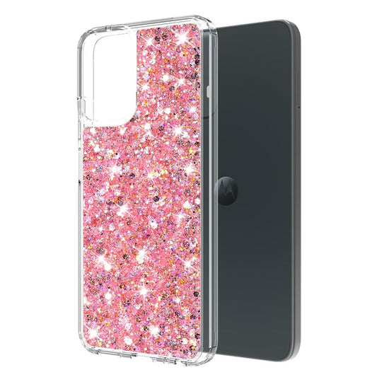 Ovitek za Motorola Moto G14, Techsuit, Bleščeči bleščice, Roza
