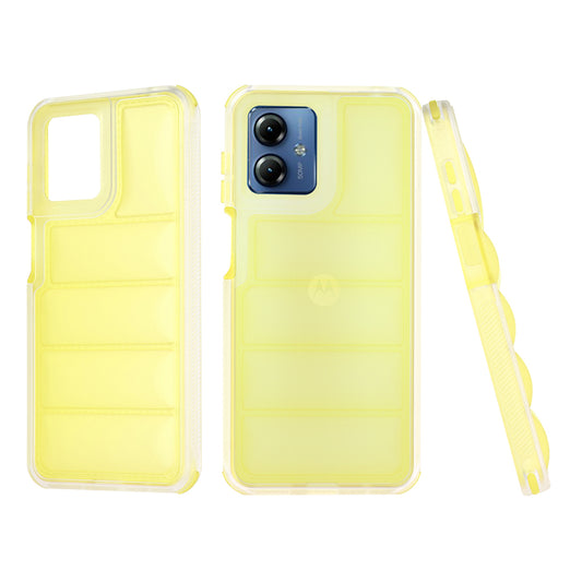 Ovitek za Motorola Moto G14, Techsuit, Wave Shield, rumen