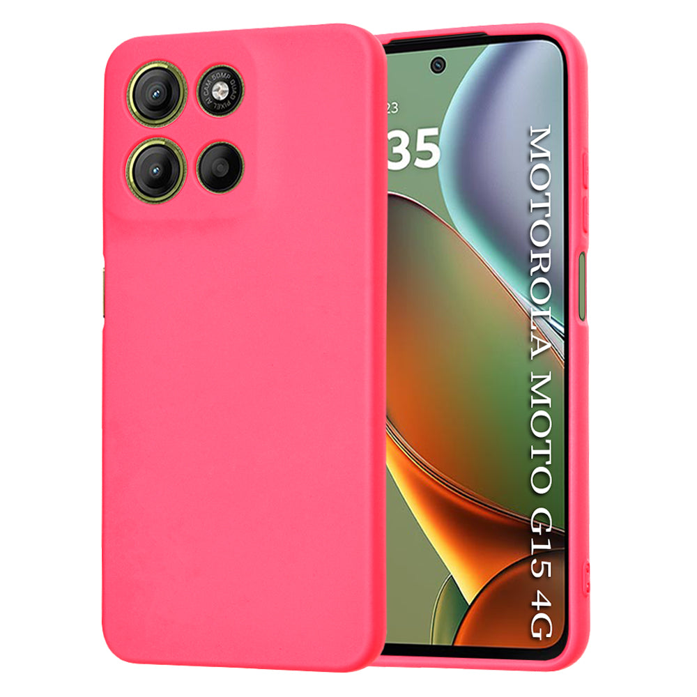 Ovitek za Motorola Moto G15 / G15 Power, Techsuit, SoftFlex, Temno roza