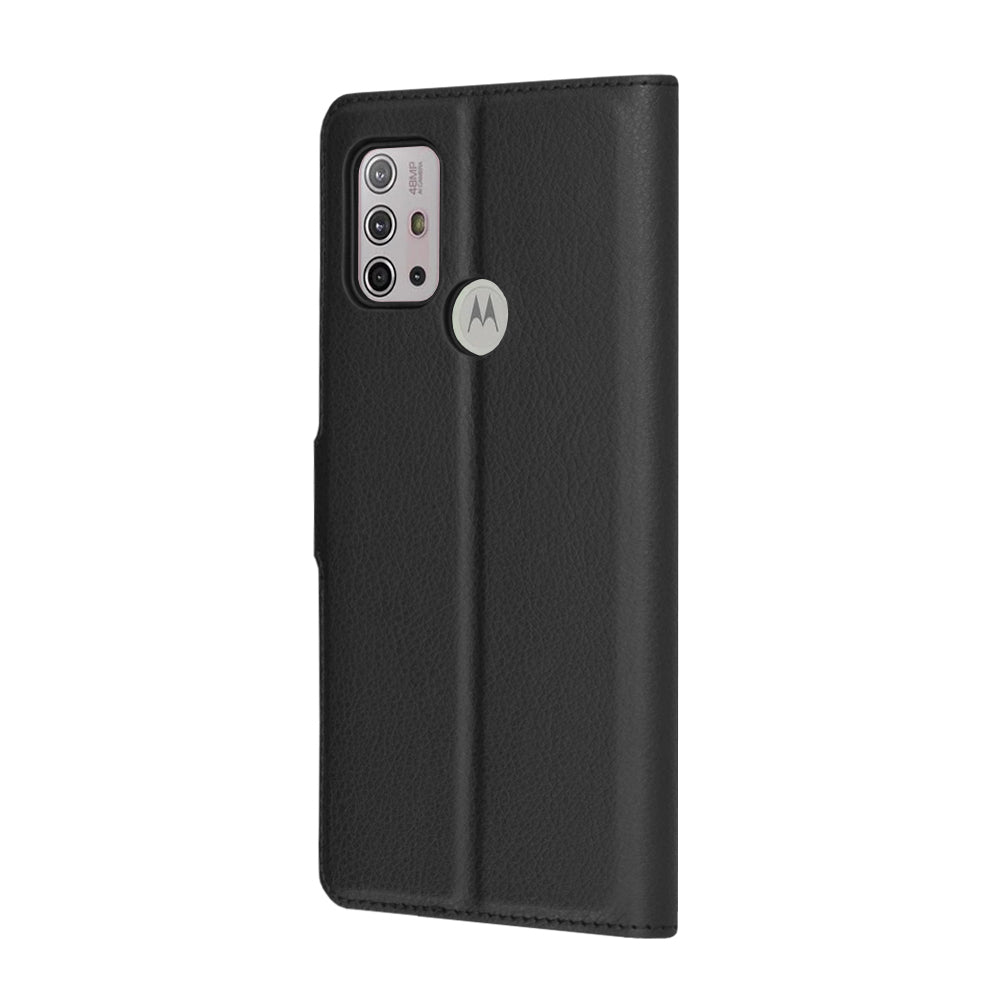 Ovitek za Motorola Moto G30 / G20 / G10, Techsuit, usnjeni folio, črn