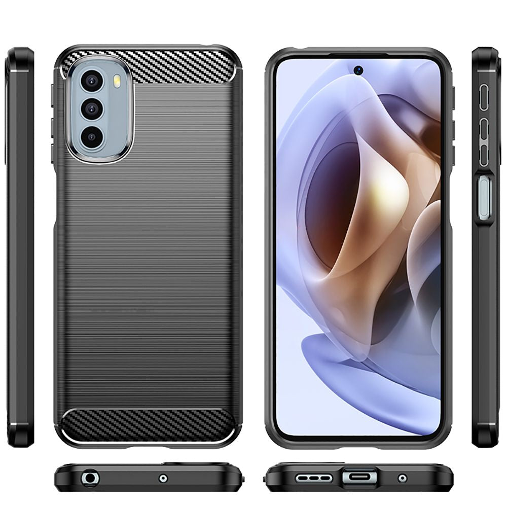 Ovitek za Motorola Moto G31 / G41, Techsuit, Karbon, Črn