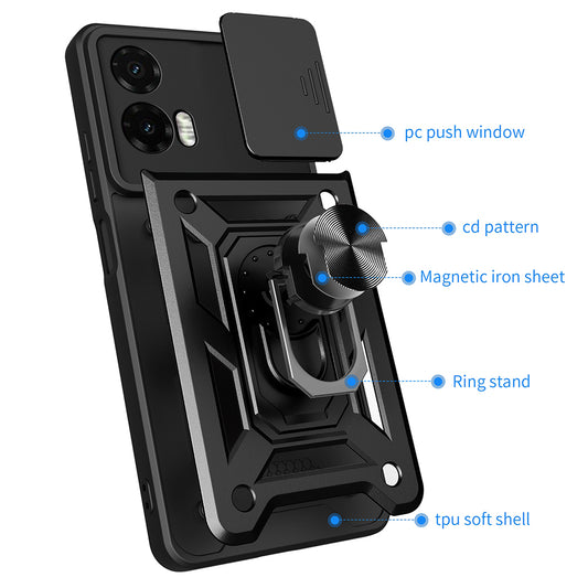 Ovitek za Motorola Moto G35, Techsuit, CamShield, Črn