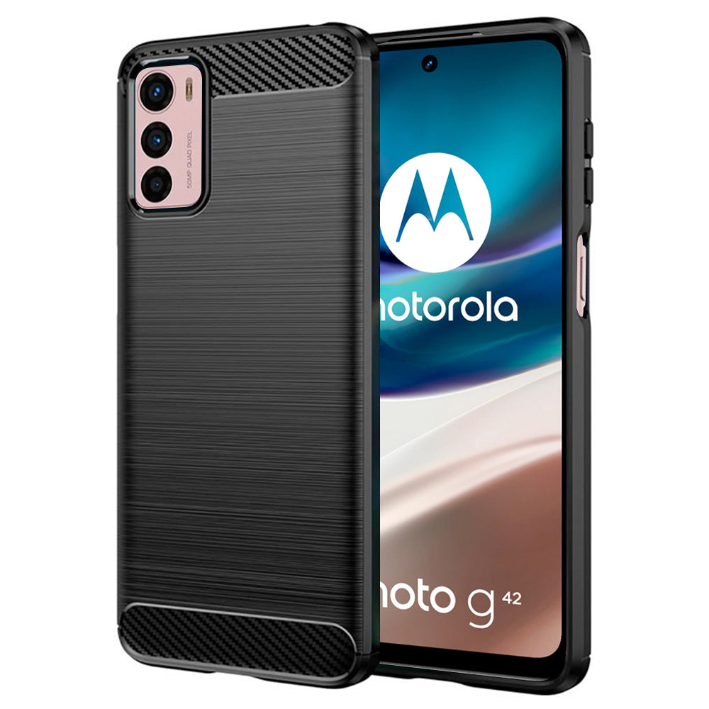 Ovitek za Motorola Moto G42, Techsuit, Karbon, Črn
