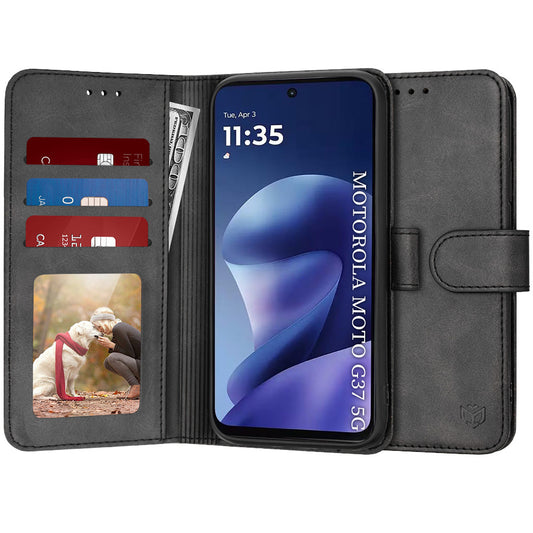 Ovitek za Motorola Moto G47 / G37 Power / G37, Techsuit, Diary Book, Črn