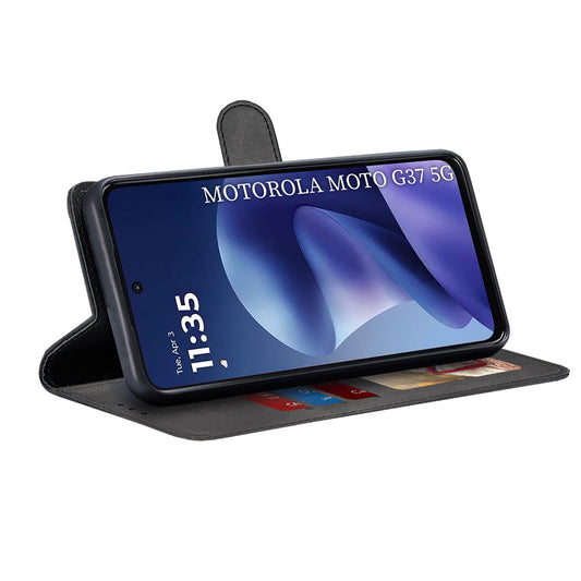 Ovitek za Motorola Moto G47 / G37 Power / G37, Techsuit, Diary Book, Črn