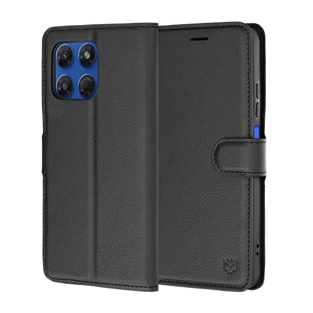 Ovitek za Motorola Moto G47 / G37 Power / G37, Techsuit, usnjeni folio, črn