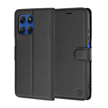 Ovitek za Motorola Moto G47 / G37 Power / G37, Techsuit, usnjeni folio, črn