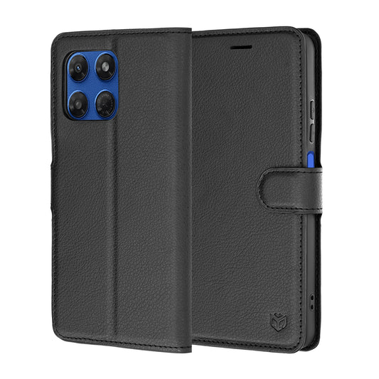 Ovitek za Motorola Moto G47 / G37 Power / G37, Techsuit, usnjeni folio, črn