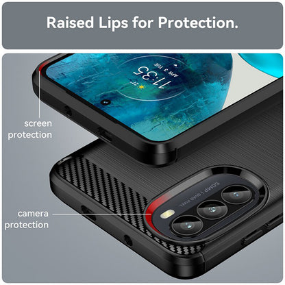 Ovitek za Motorola Moto G52 / G82, Techsuit, Karbon, Črn
