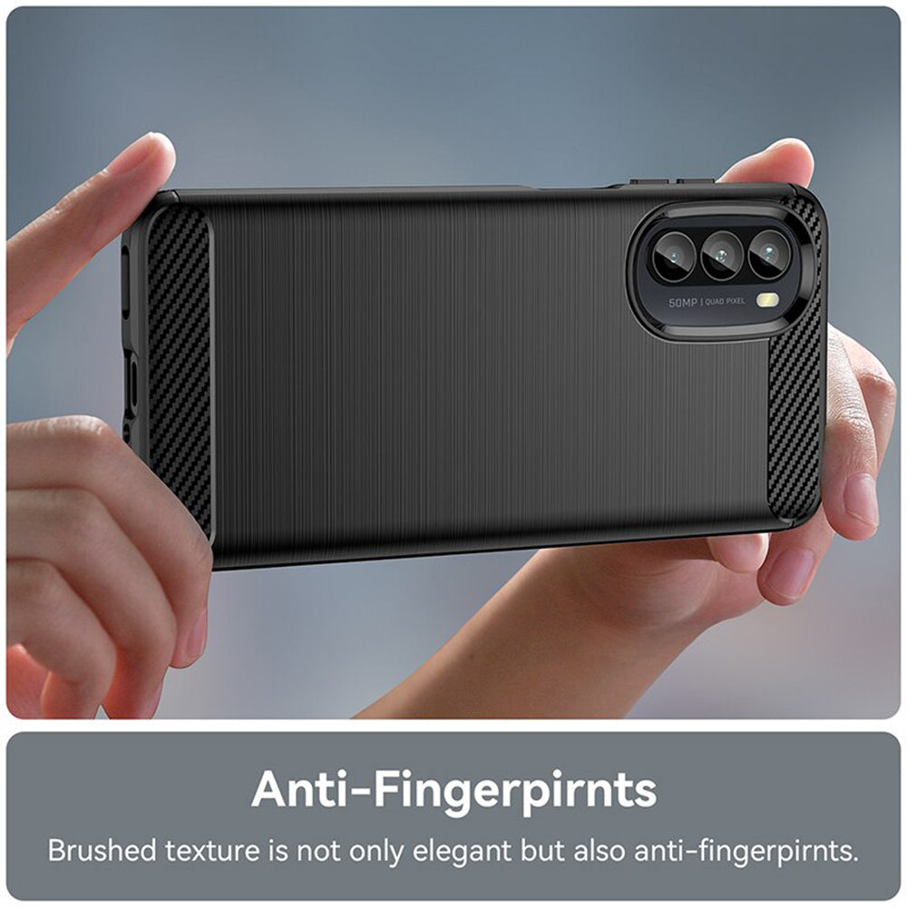 Ovitek za Motorola Moto G52 / G82, Techsuit, Karbon, Črn