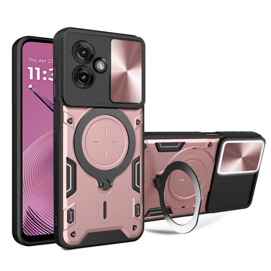 Ovitek za Motorola Moto G55, Techsuit, CamGuard Pro, rožnato zlata
