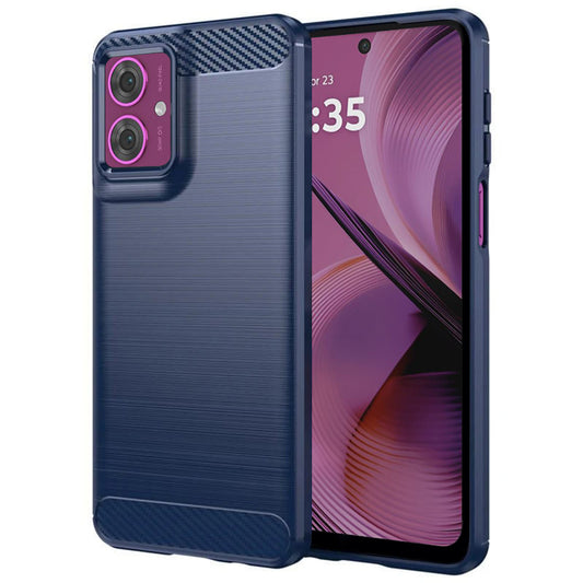 Ovitek za Motorola Moto G55, Techsuit, Karbon, Modra