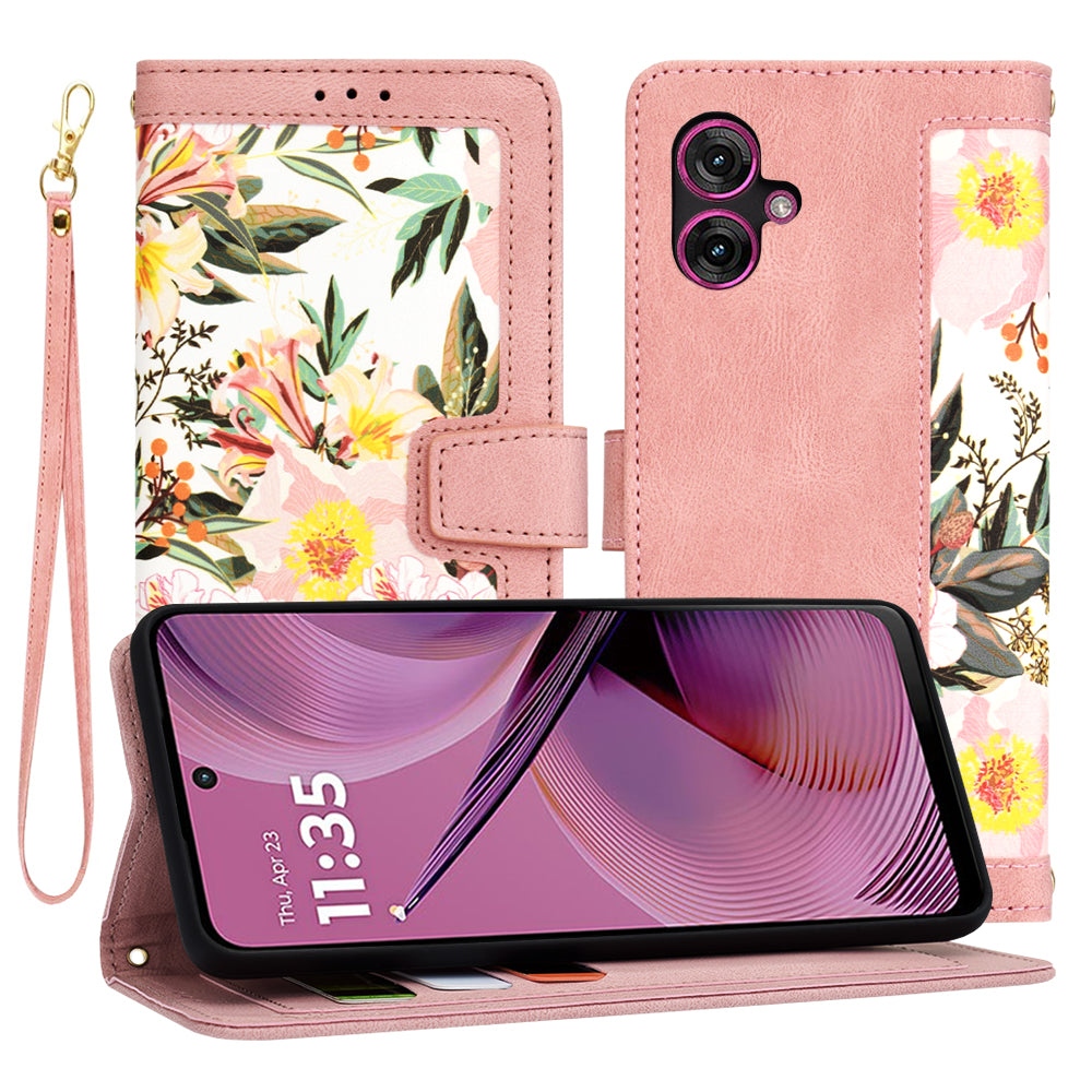 Ovitek za Motorola Moto G55, Techsuit, FlipCraft, roza