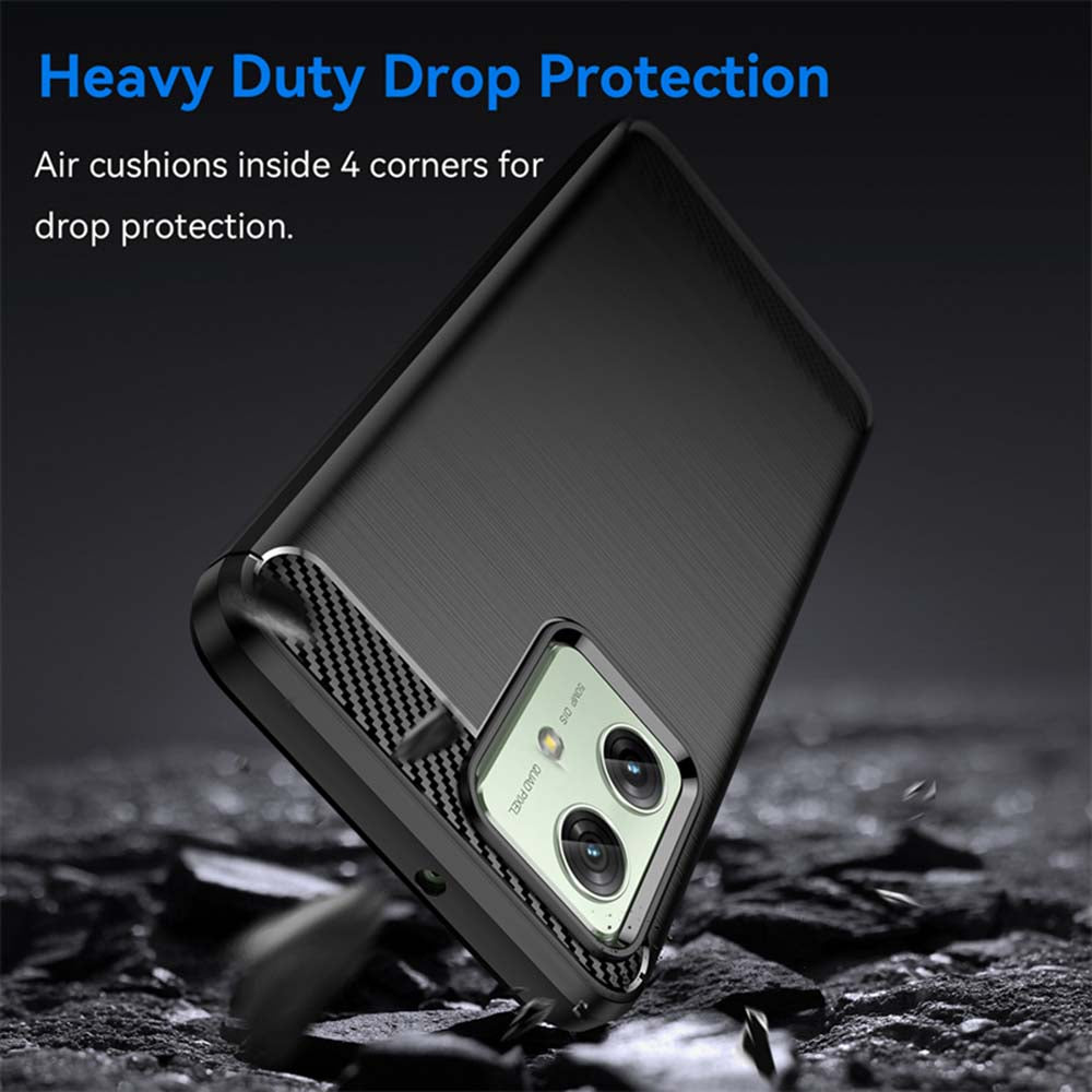 Ovitek za Motorola Moto G64 / G54 Power Edition / G54, Techsuit, Karbon, Črn