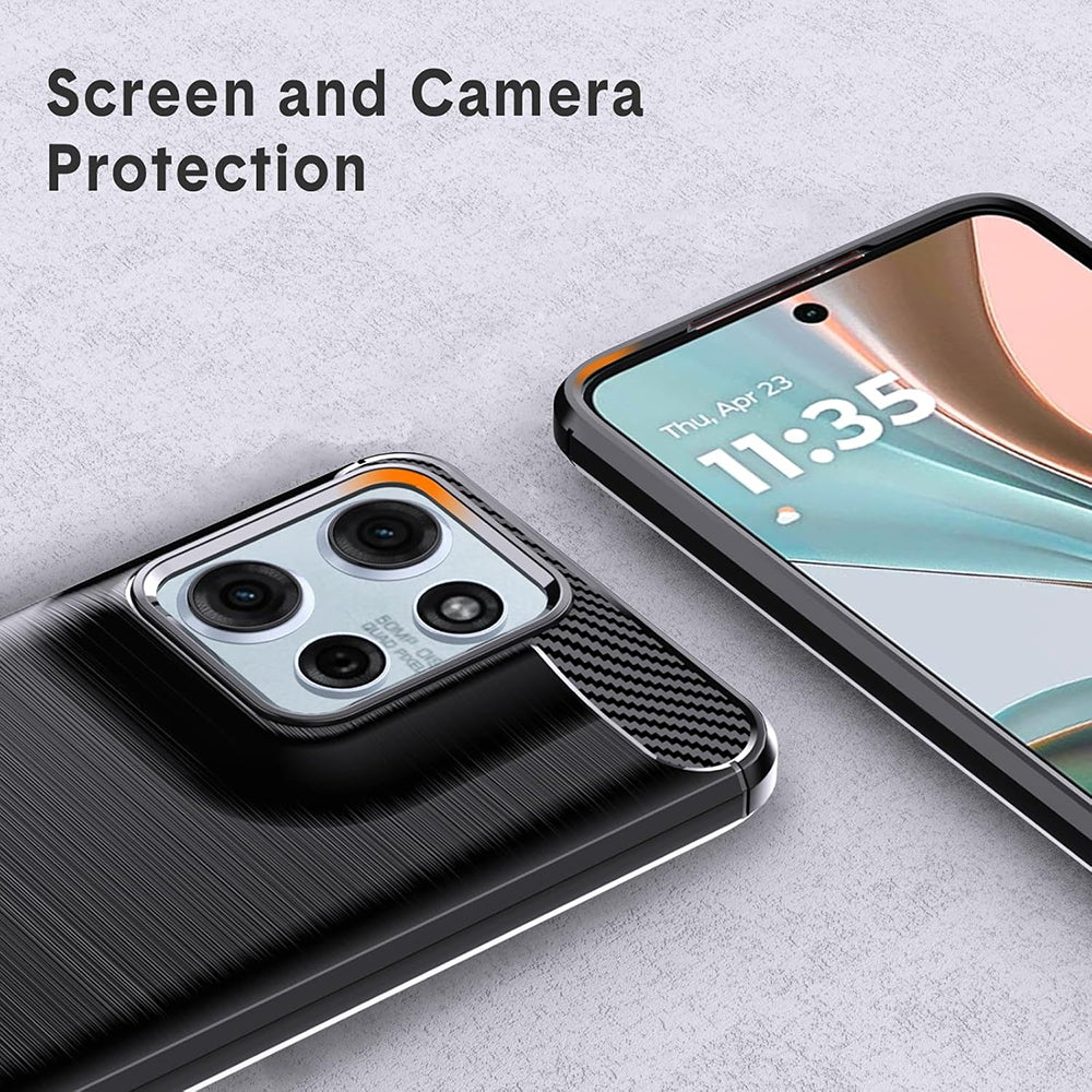 Ovitek za Motorola Moto G67 Power / G57 Power, Techsuit, Carbon, Črn