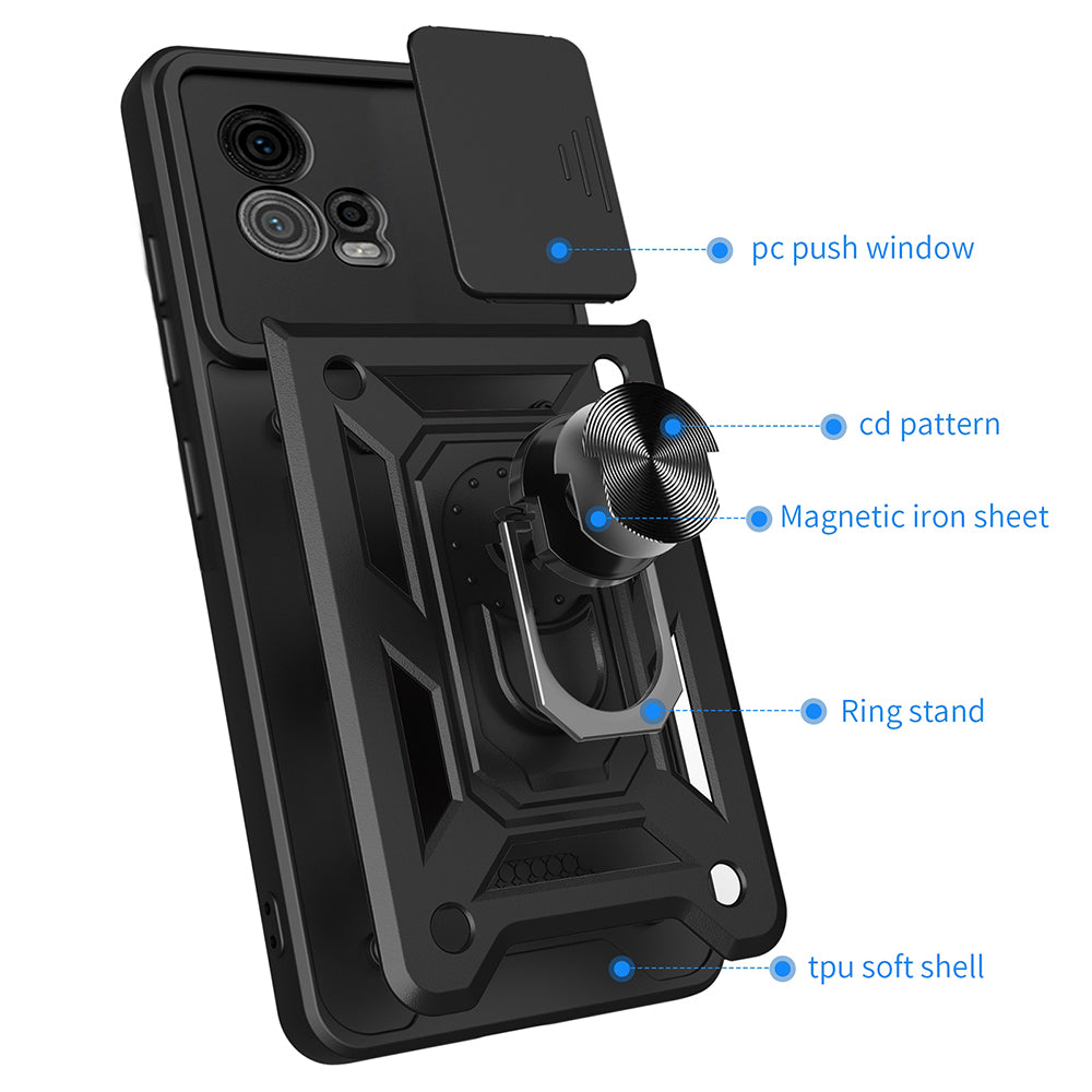 Ovitek za Motorola Moto G72, Techsuit, CamShield, Črn