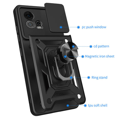 Ovitek za Motorola Moto G72, Techsuit, CamShield, Črn