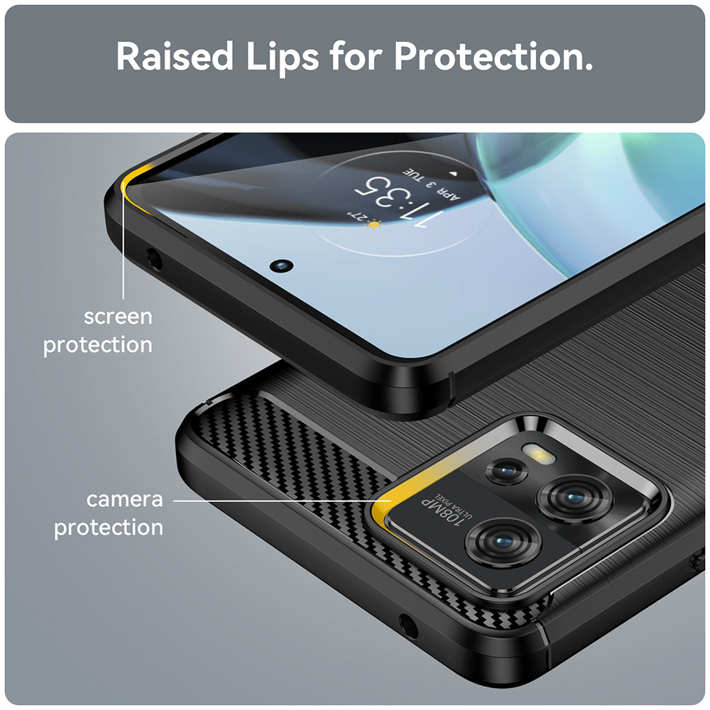 Ovitek za Motorola Moto G72, Techsuit, Karbon, Črn