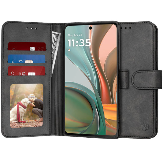Ovitek za Motorola Moto G75, Techsuit, Diary Book, Črn
