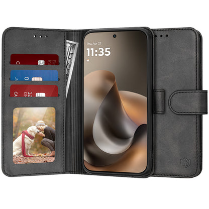 Ovitek za Motorola Moto G77 / G67, Techsuit, Diary Book, Črn