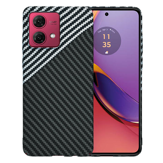 Ovitek za Motorola Moto G84, Techsuit, Carbonite FiberShell, Črno Siva