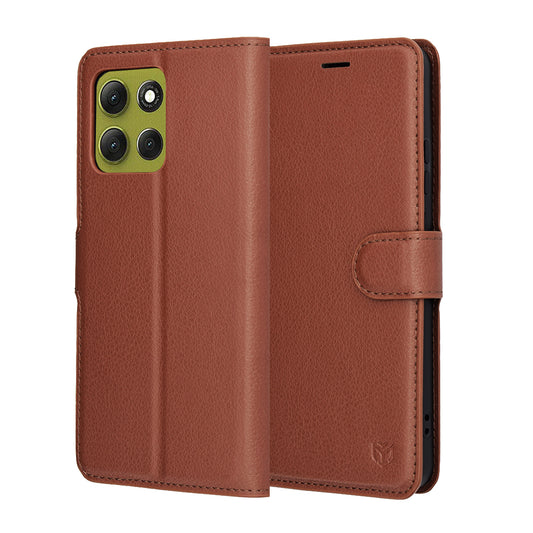 Ovitek za Motorola Moto G86, Techsuit, Leather Folio, rjava
