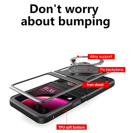 Ovitek za Motorola Razr 50 Ultra, Techsuit, CamGuard Pro, Črn