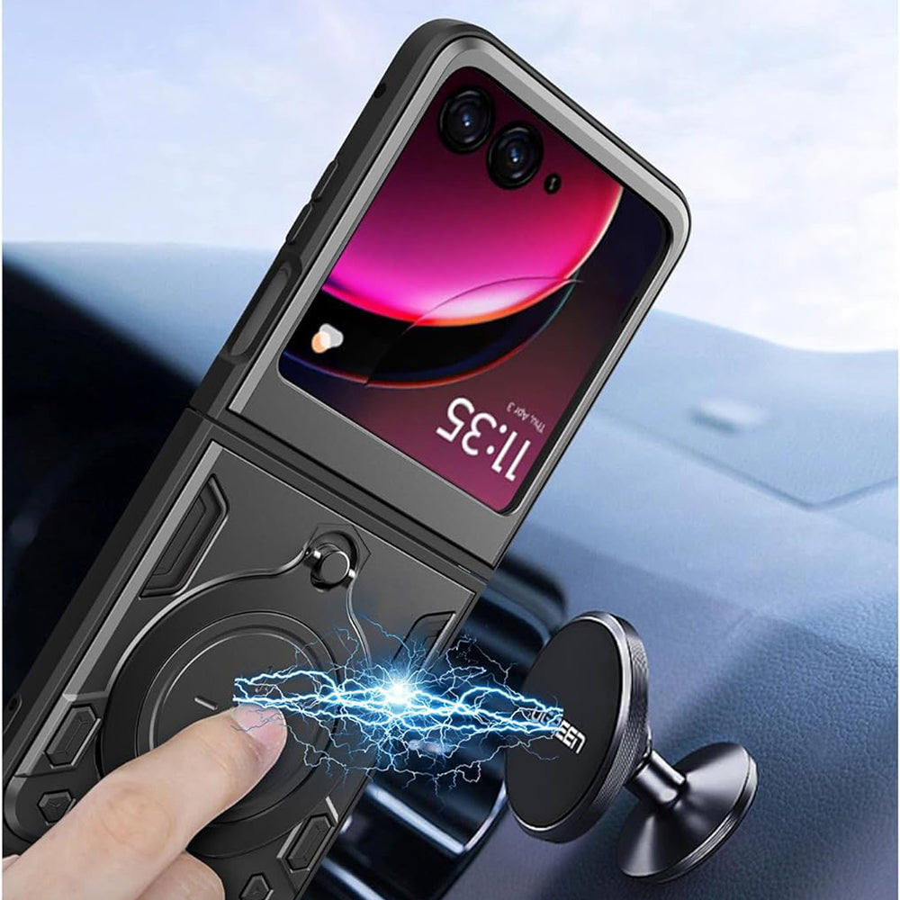 Ovitek za Motorola Razr 60 Ultra, Techsuit, CamGuard Pro, Črn
