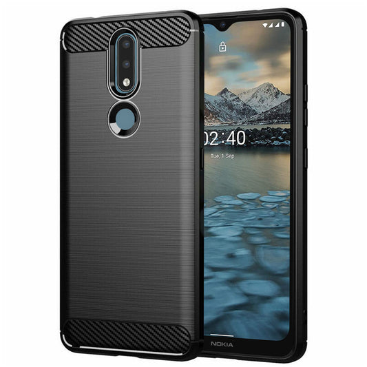 Ovitek za Nokia 2.4, Techsuit, Karbon, Črn