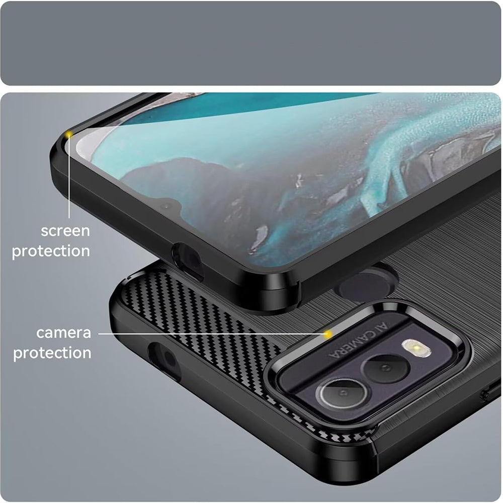 Ovitek za Nokia C22, Techsuit, Karbon, Črn