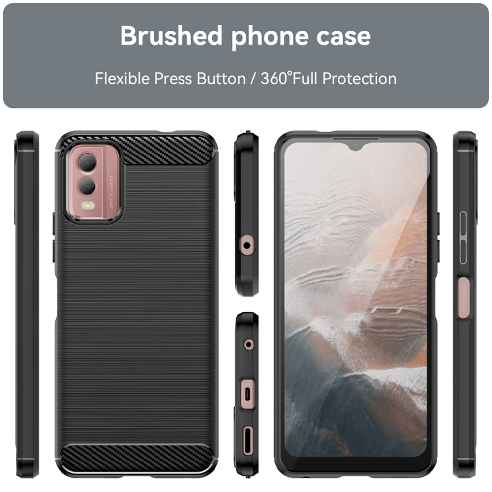 Ovitek za Nokia C32, Techsuit, Karbon, Črn