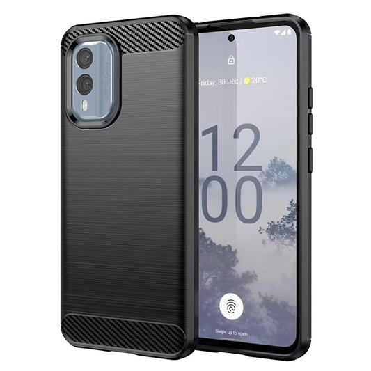 Ovitek za Nokia X30, Techsuit, Karbon, Črn