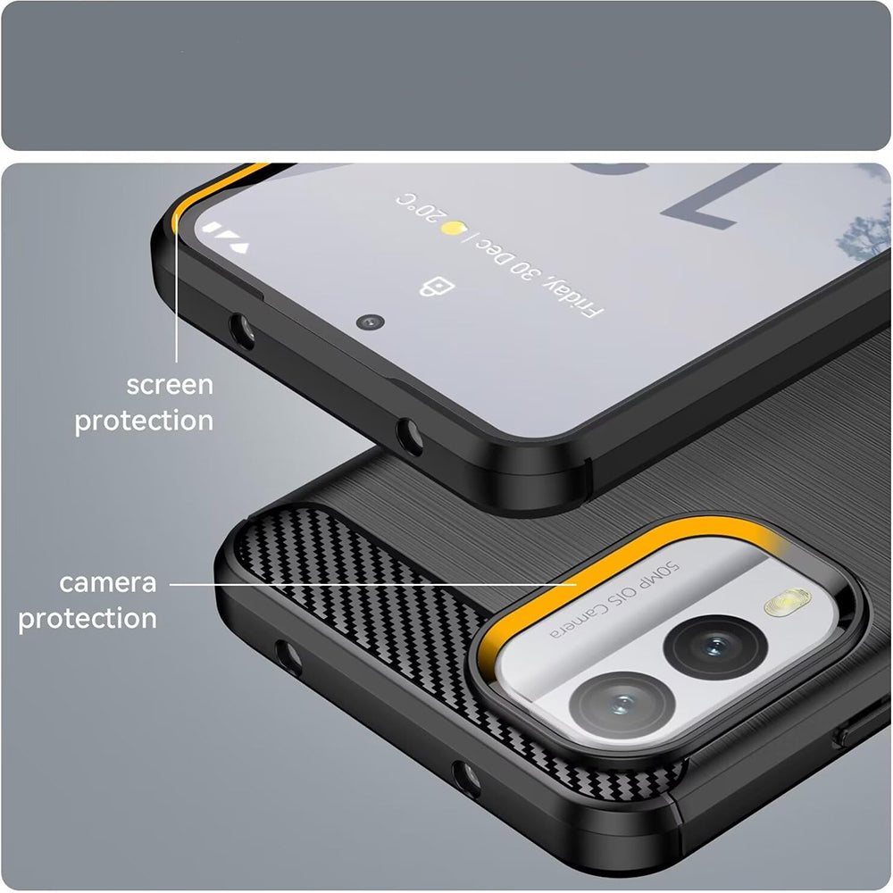Ovitek za Nokia X30, Techsuit, Karbon, Črn