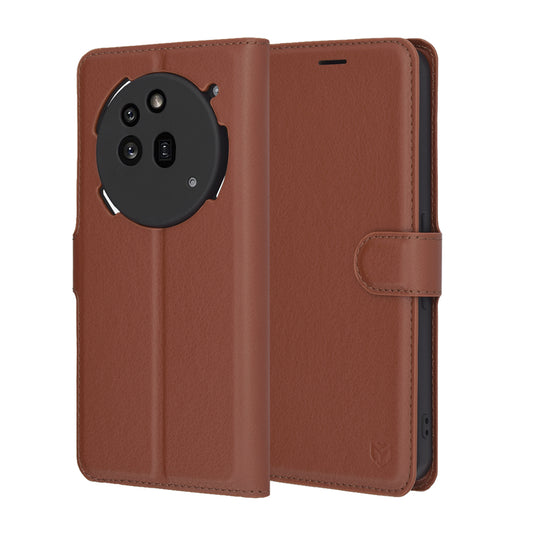 Ovitek za Nothing Phone (3a) Pro, Techsuit, usnjen folio, rjav