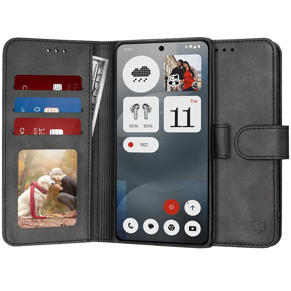 Ovitek za Nothing Phone (3a), Techsuit, Diary Book, Črn