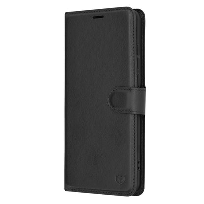 Ovitek za OnePlus 12, Techsuit, usnjeni folio, črn